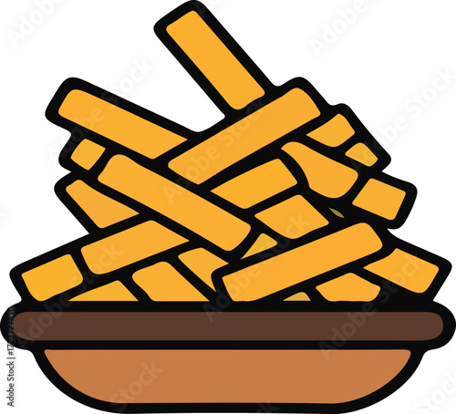 French fries icon illustrations