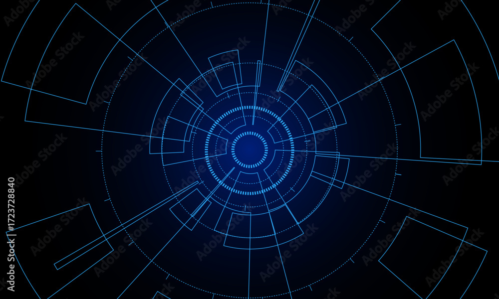 Fototapeta premium Sci fi futuristic user interface, HUD, Technology abstract background , Vector illustration