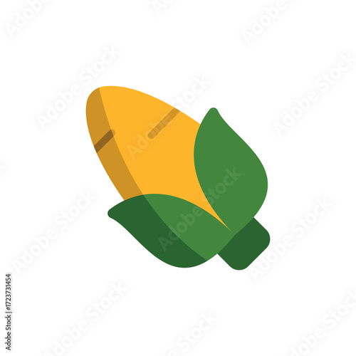 Corn icon in color style for healthy food, diet, and organic ingredient visuals.