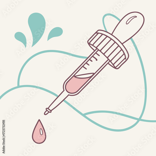 Illustration of a dropper with liquid
