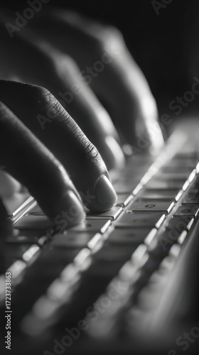 Fingers on Keyboard - A Study in Focus and Precision.