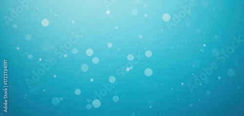 Wallpaper Mural Abstract aqua background featuring scattered white bokeh circles of varying sizes and tiny particles suggesting dust or Torontodigital.ca