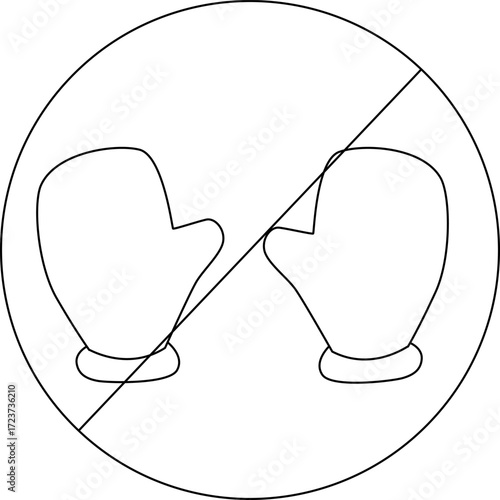 prohibited icon sketch and glove icon
