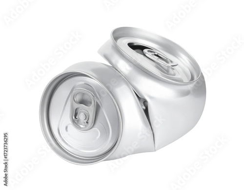Crushed aluminum can.