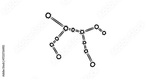 Minimalist Taurus Constellation Illustration on White Background