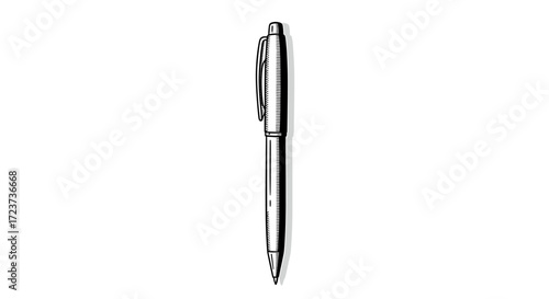 Realistic Pen Sketch on White Background, Simple and Clean Look