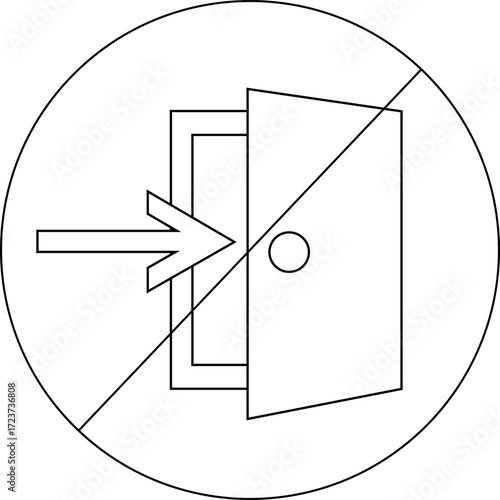 sketch of prohibited icon and entrance icon