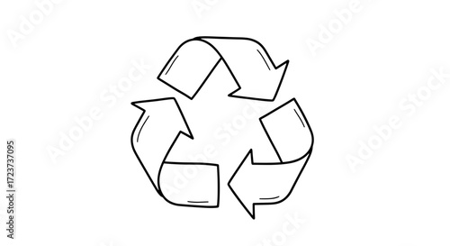 Minimalist Black and White Recycle Symbol for Ecological Awareness