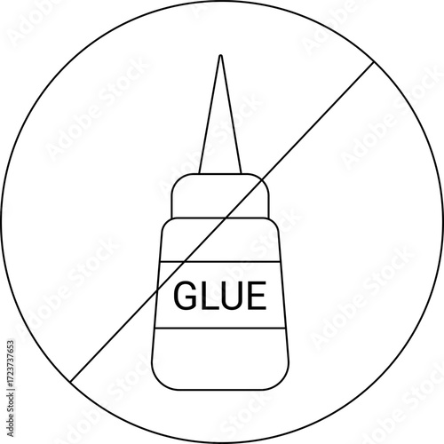 sketch of prohibited icon and glue icon