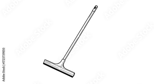 Simple illustration of a squeegee used for cleaning windows and surfaces.
