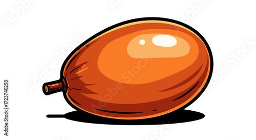 Stylized Orange Melon Slice Resting on a White Isolated Surface
