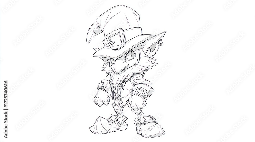 Fototapeta premium Outlined cartoon character design