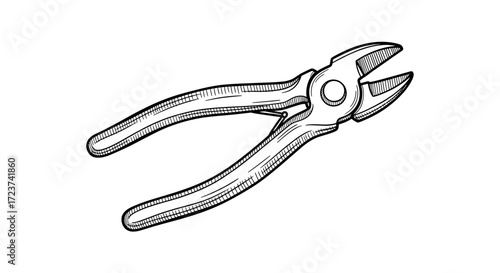 Hand Drawn Wire Cutters Illustration on White Background, Perfect for Projects