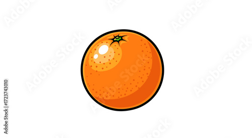 Cartoon orange with a black outline on a white background