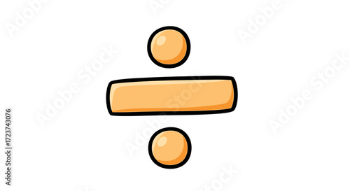 Simple Illustration of the Division Symbol with an Outline Style