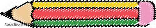 colorful pencil drawing style clip art preview