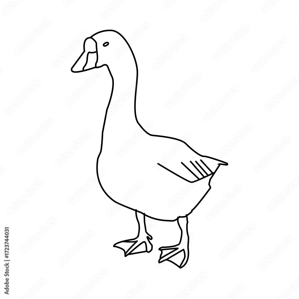 Obraz premium Flat duck icon with white background