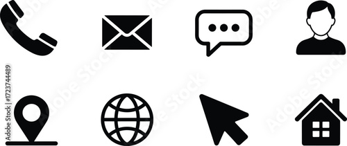 Set of eight different crosses and crucifix silhouettes, an illustration of various religious and spiritual symbols on a white background