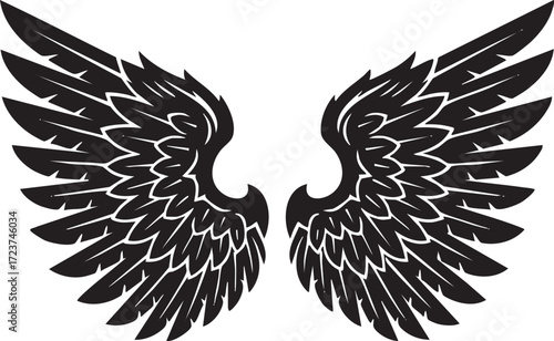 Stylized Vector Wing Silhouettes