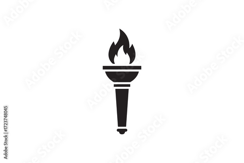 Torch flame silhouette icon design Fire torch silhouette art illustration