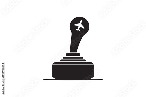 Airplane Joystick Silhouette Vector Flight Control Stick Silhouette Design