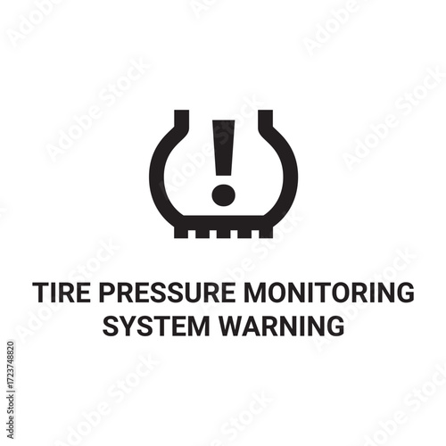 Tire Pressure Monitoring System Solid Icon