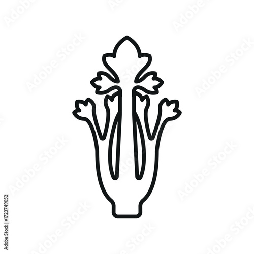 Celery icon in clean outline for grocery, nutrition, and detox visuals.