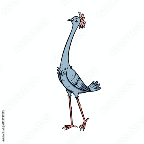 cartoon pigeon pretends to be an ostrich