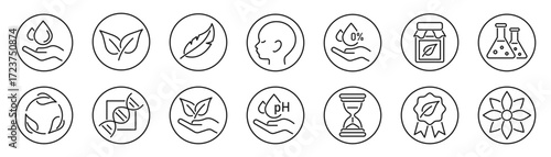 Organic and natural line icon set