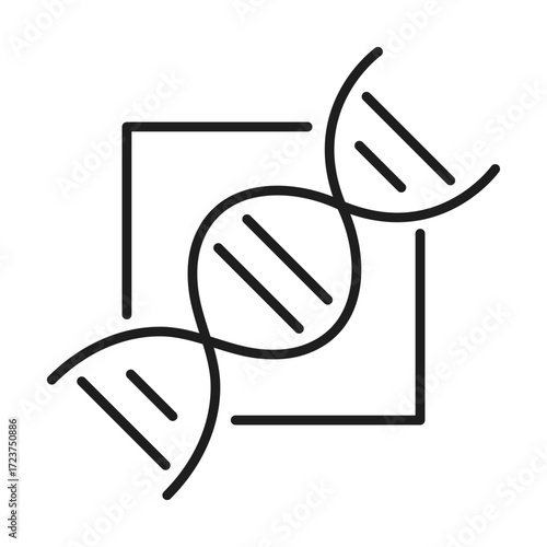 DNA simple line vector icon