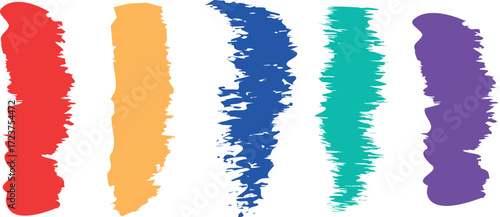 Handcrafted Artistic Brush Stroke Set — Grunge-Inspired Paint Marks, Textured Borders, and Colourful Brush Effects
