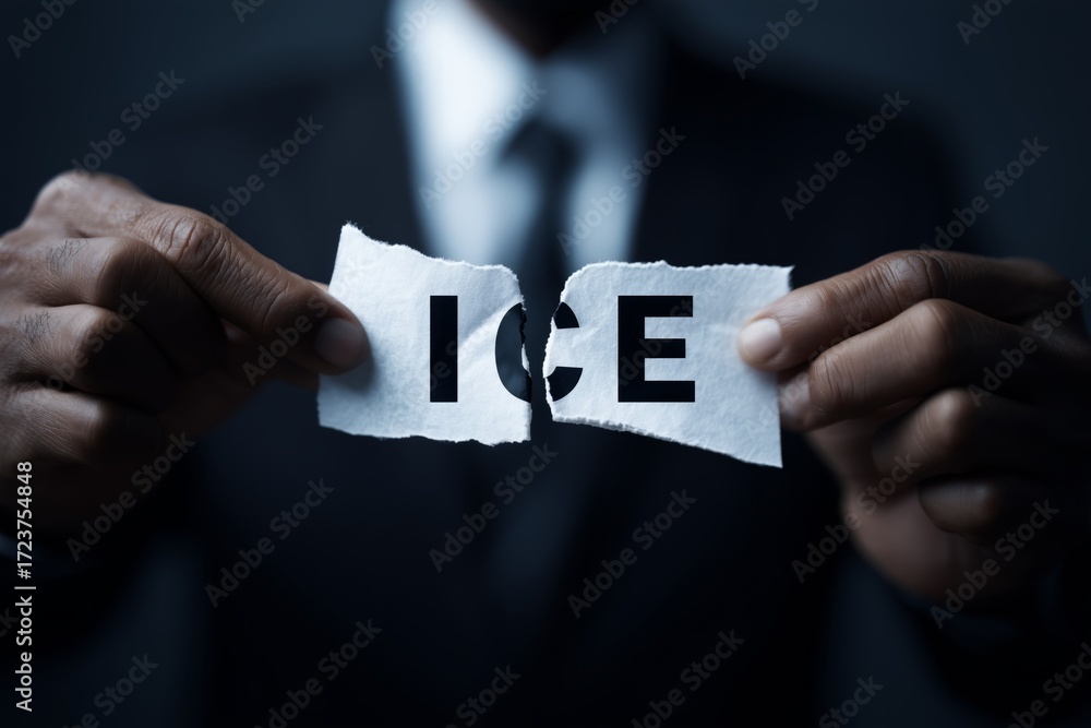 custom made wallpaper toronto digitalBusinessman Tearing Paper with Word ICE Concept of Illegal Immigration, Crisis and Change