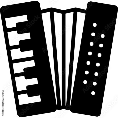 accordion icon illustration design with solid