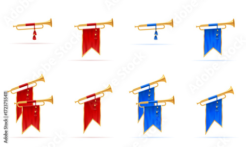 royal king golden horn trumpet cartoon stock vector illustration isolated on white background