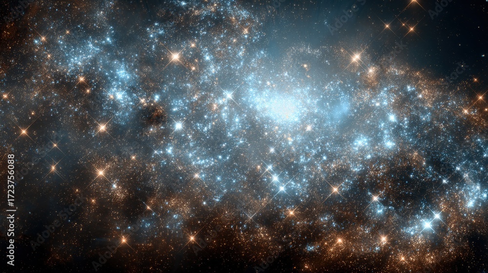 Obraz premium Magnificent Deep Space Galaxy with Glowing Nebulae and Sparkling Stars for Cosmic Exploration Imagery