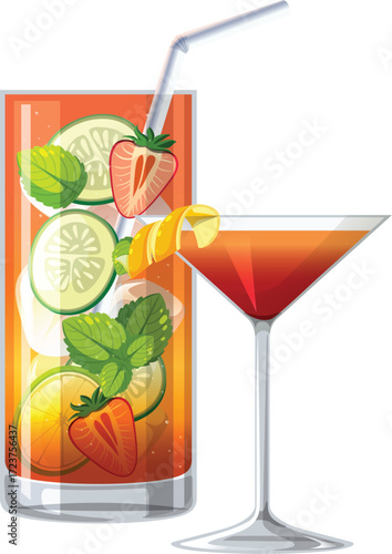 vector illustration of a mocktail