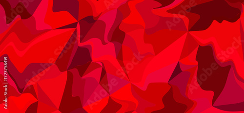 A vibrant abstract background features dynamic red hues and fluid, irregular geometric shapes, creating a modern and visually compelling design with an artistic flair