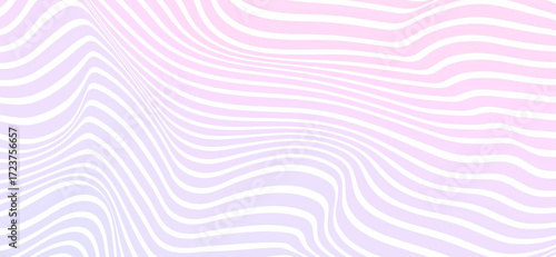 Abstract background showcases soft pastel wavy lines in pink and white, creating a soothing, optical illusion with undulating shapes and subtle color gradients across the frame