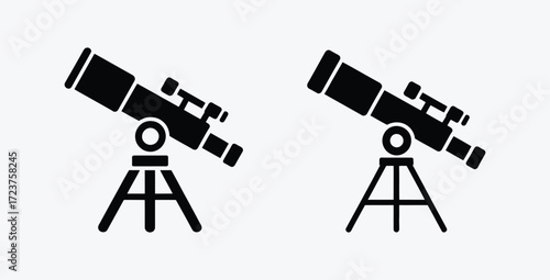 Telescope vector icon set for astronomy and science use
