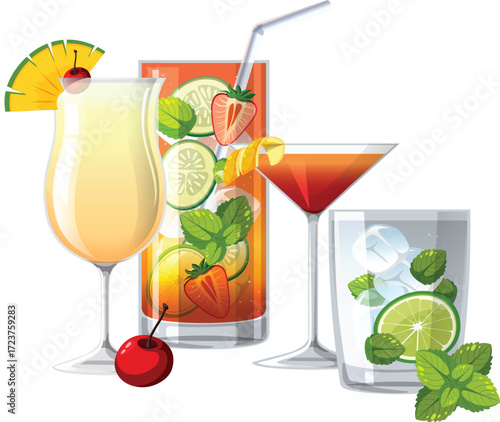 vector illustration of a mocktail