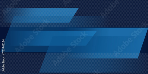 Abstract blue banner design vector, dynamic sporty horizontal background template for media promotion or web banner