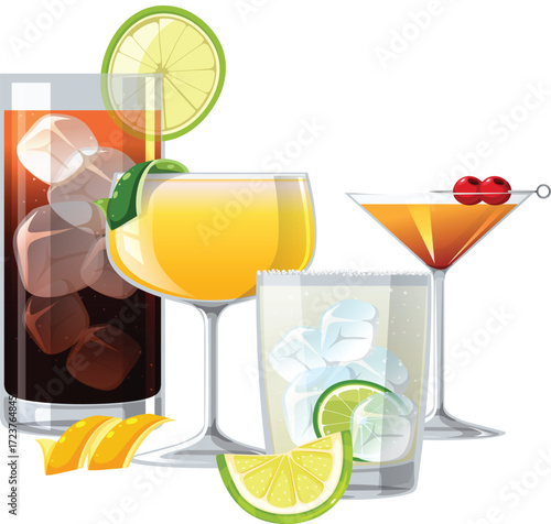 vector illustration of a mocktail
