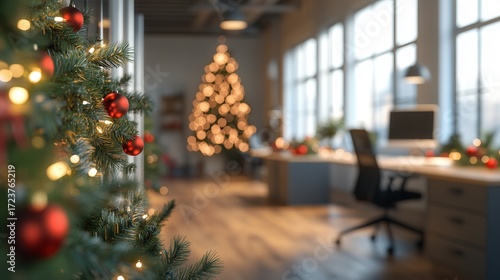 Wallpaper Mural Christmas Decorations in a Modern Office Space Torontodigital.ca