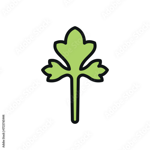 Celery icon in color with line style for healthy eating, salad, and organic ingredient visuals.