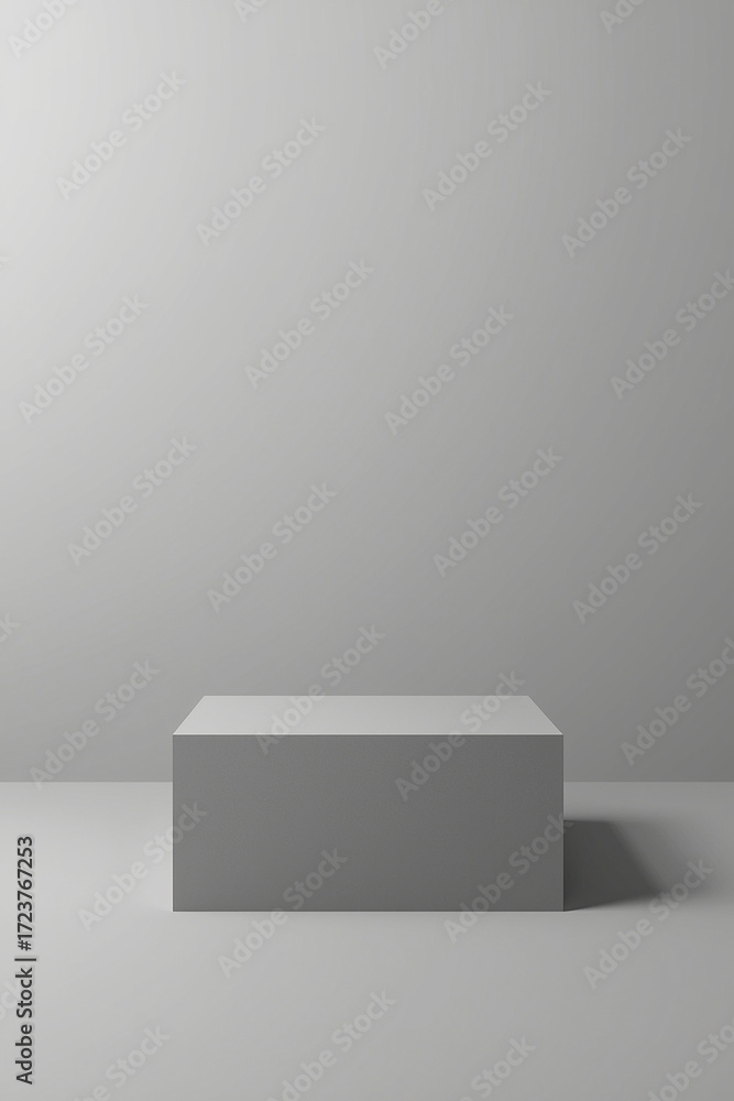 custom made wallpaper toronto digitalwhite box on a gray background, empty square white shelf for exhibit