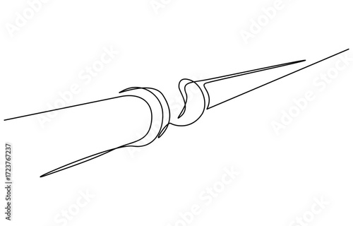 Continuous one line drawing of Petroleum pipeline vector illustration. Editable outline