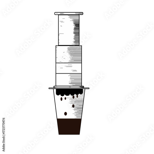 vector illustration of an aeropress