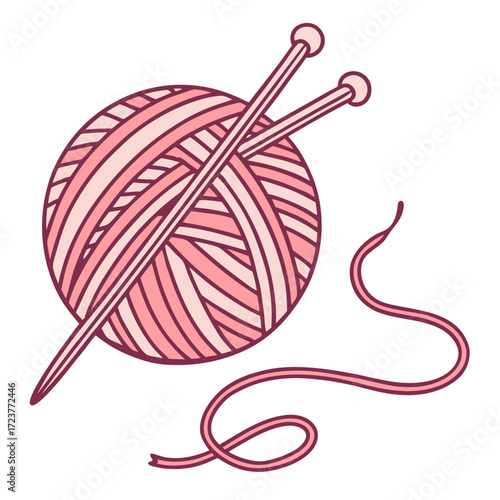 knitting yarn and knitting needles