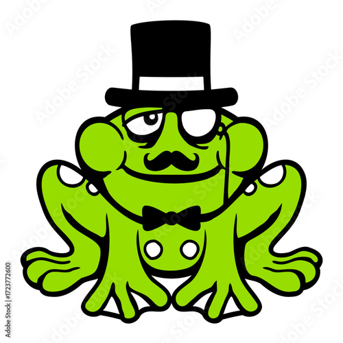 Mr Frog Sir Toad Rich Monocle Glasses Top Hat Fun