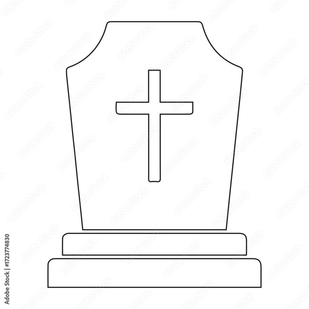 Fototapeta premium Tombstone Cross Symbol